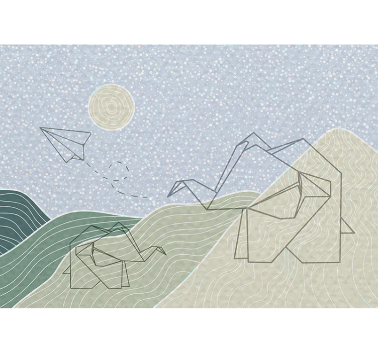 Τοιχογραφίες για Κρεβάτι σχέδιο ιαπωνικών ελεφάντων - TenStickers