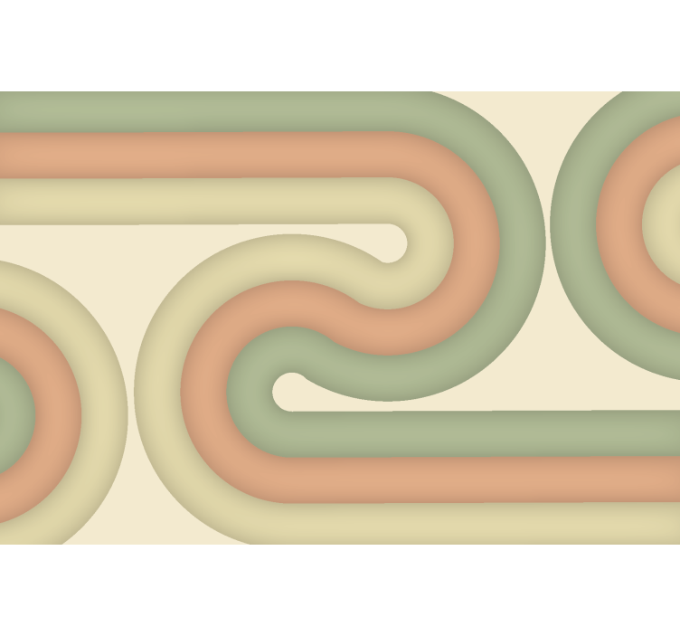 Τοιχογραφίες σαλόνι Τοιχογραφία τοίχου Καμπύλο ρετρό σχέδιο - TenStickers