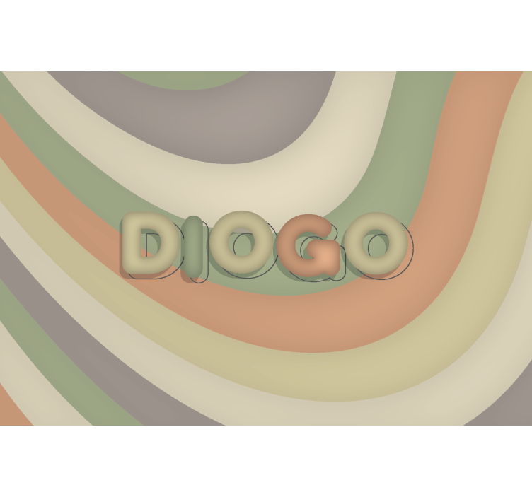 Τοιχογραφίες για Κρεβάτι καμπύλες ρίγες με όνομα - TenStickers