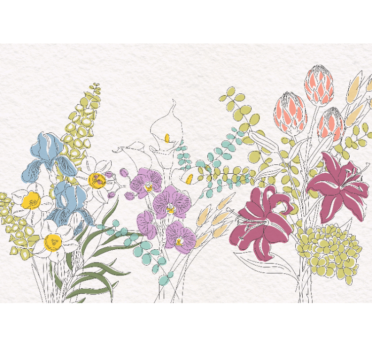 ταπετσαρία τοιχου λουλούδια που κοσμούν - TenStickers