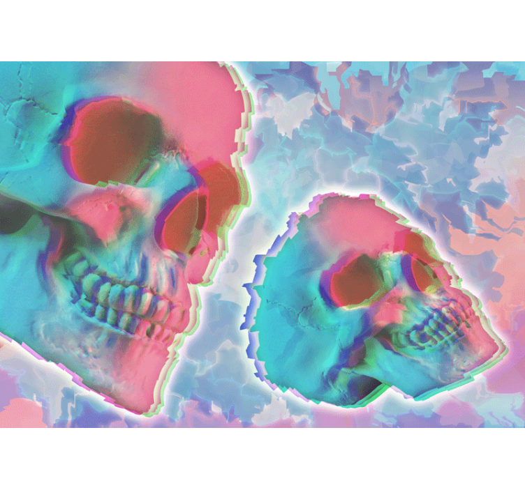 ψυχεδελική τοιχογραφία κεφαλής θανάτου - TenStickers