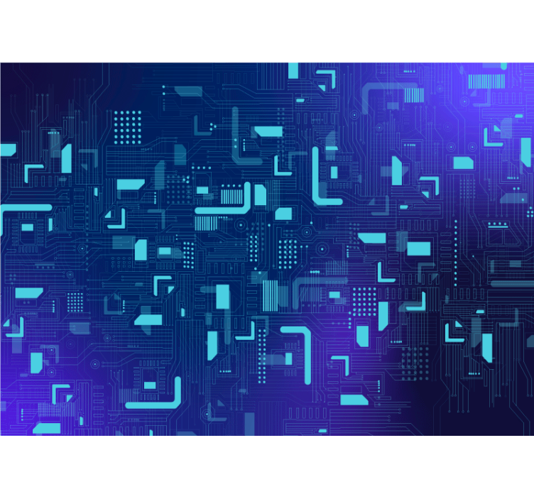 ηλεκτρονικό κύκλωμα αφηρημένη τοιχογραφία - TenStickers