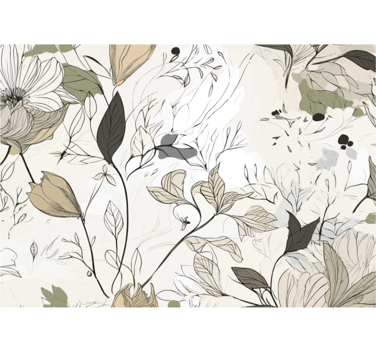 Τοιχογραφία τοίχου τουαλέτα ζωγραφίστε λουλούδια - TenStickers