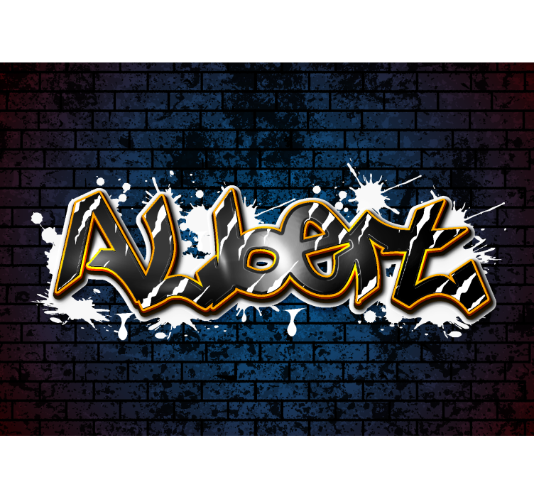 κρεβατοκάμαρα εφήβων Τοιχογραφία τοίχου τοίχο από τούβλα με όνομα - TenStickers