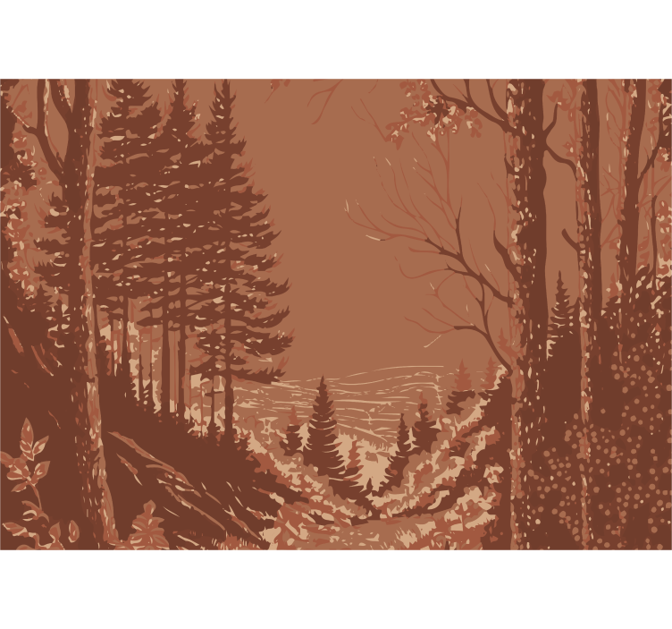 ταπετσαρία τοιχου Τερακότα αφηρημένο σχέδιο φύσης - TenStickers