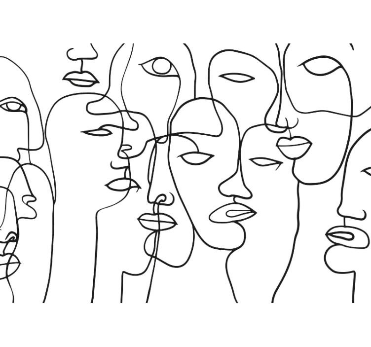 Αφηρημένο ταπετσαρία φωτογραφίας μοτίβο προσώπου - TenStickers