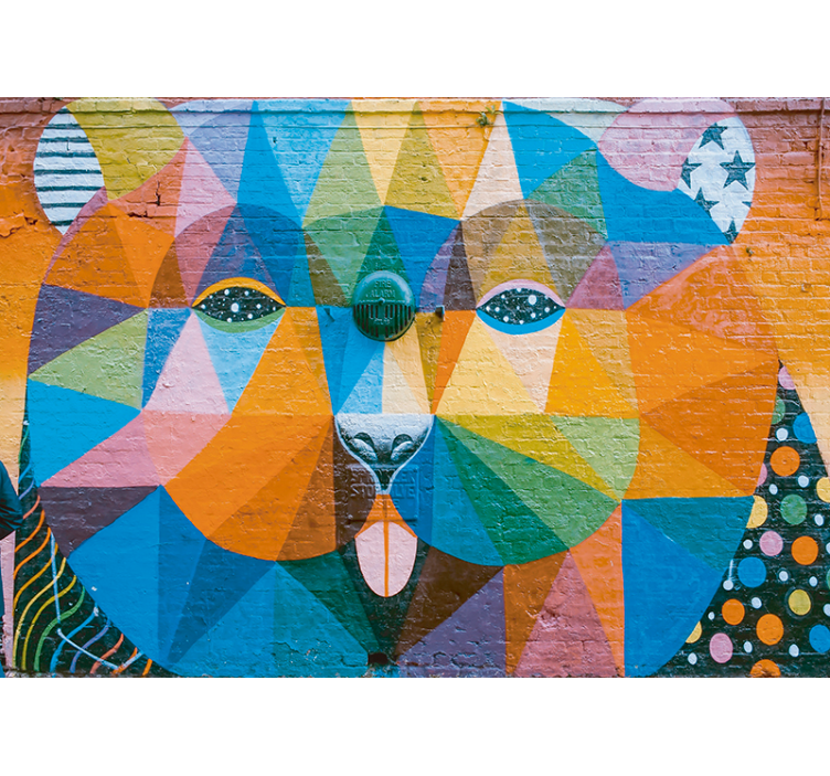 Φωτοταπετσαρία αστικής τέχνης γεωμετρικό αιλουροειδές - TenStickers