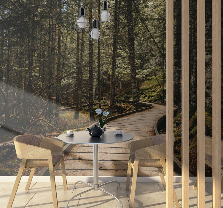 Τρισδιάστατο ίχνος μέσω της τοιχογραφίας δασικών τοπίων - TenStickers