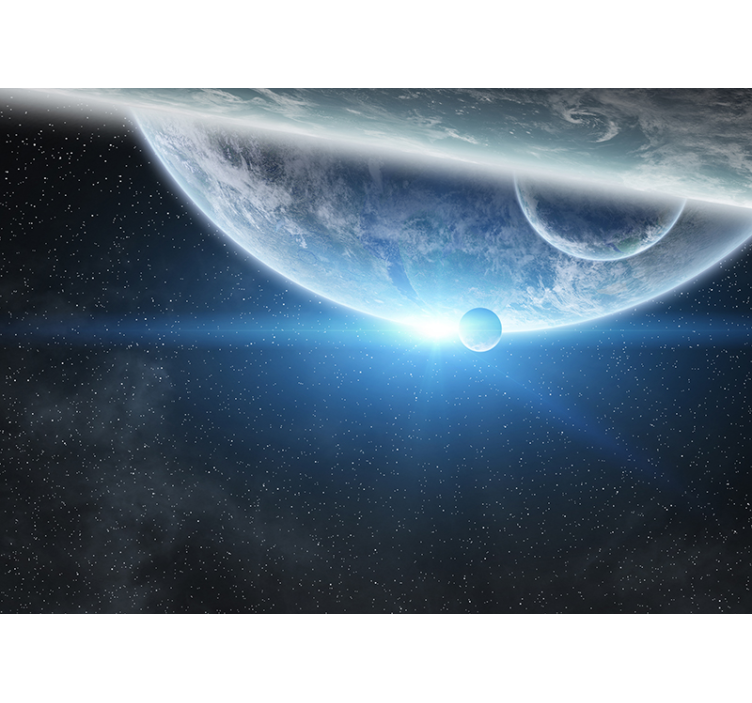 γη από τοιχογραφία τοιχώματος διαστημικού τοπίου - TenStickers