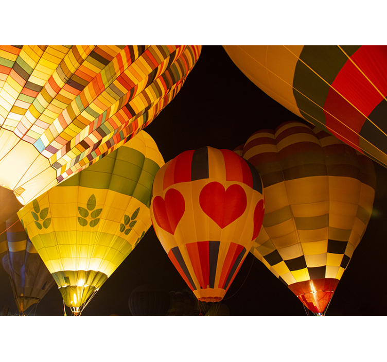 Φωτοταπετσαρία ουρανού καρδιά πτήση με μπαλόνια - TenStickers