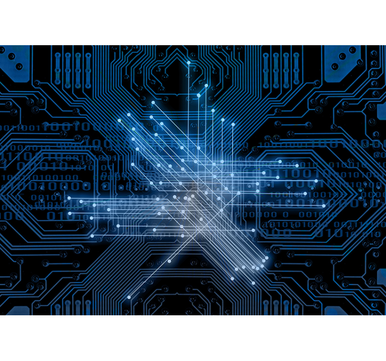 Αφηρημένο ταπετσαρία φωτογραφίας ροές φωτός κυκλώματος - TenStickers