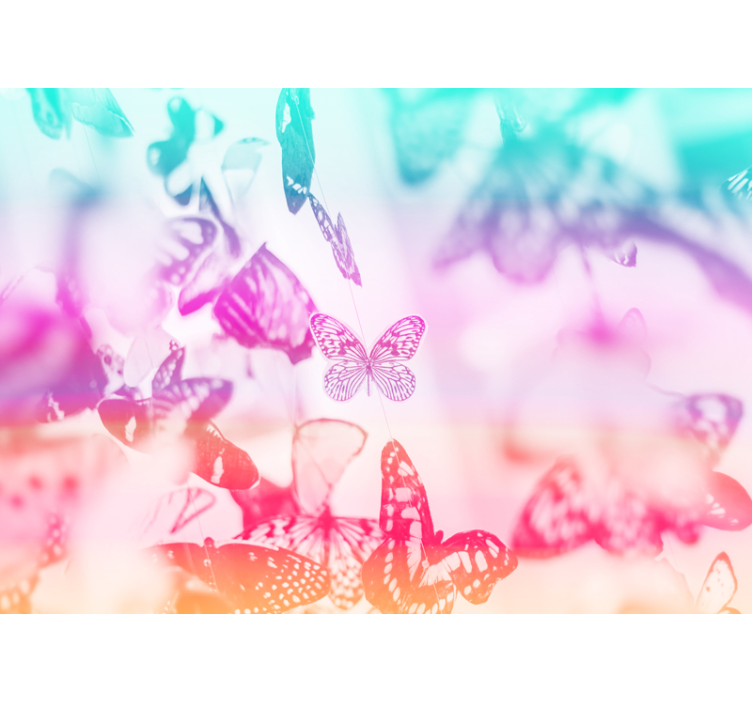 τοιχογραφία τοίχων με κλίση πεταλούδων - TenStickers