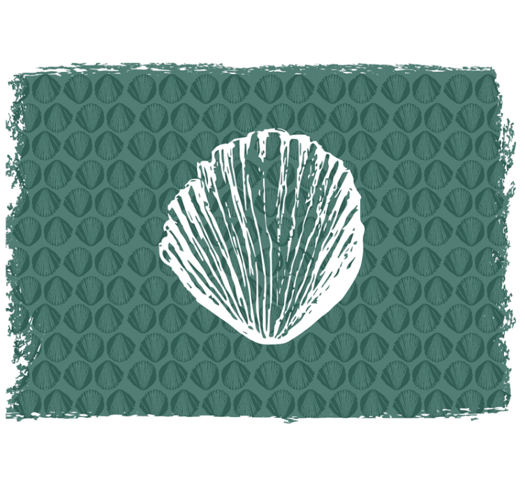 ρετρό κοχύλι μοτίβο ζωική τοιχογραφία τοίχου - TenStickers