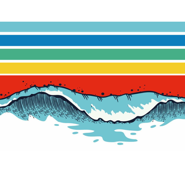 ρετρό έγχρωμες ρίγες και κύματα φωτομορφία - TenStickers