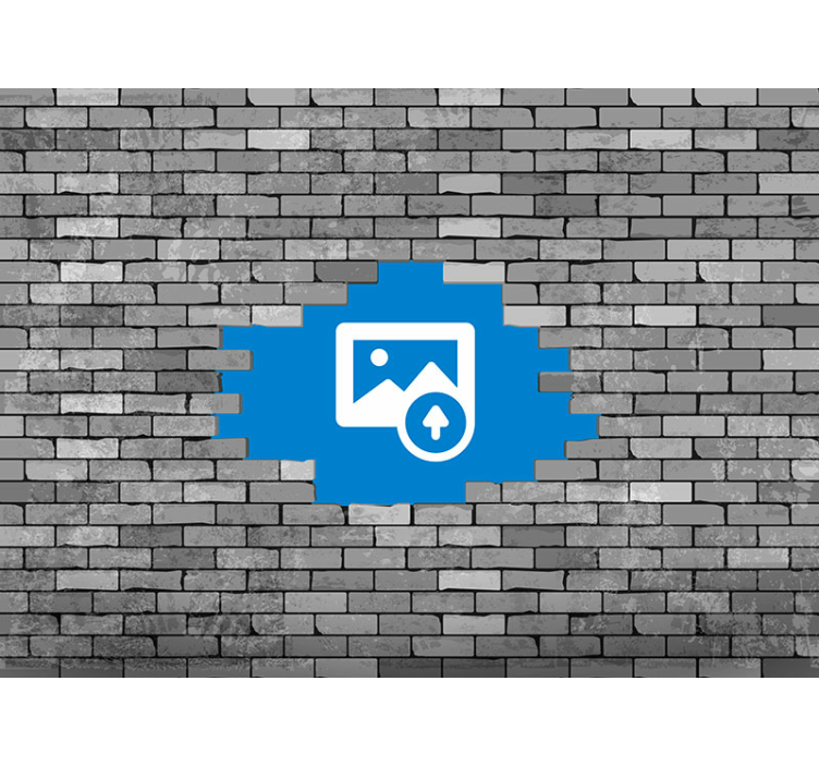 σπασμένα τούβλα με φωτογραφία τοιχογραφία - TenStickers