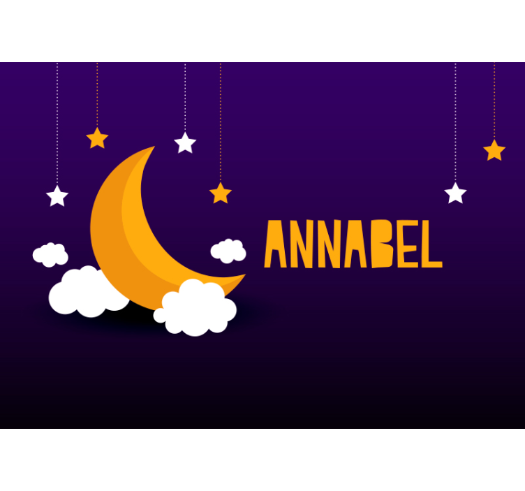 νυχτερινός ουρανός με τοιχογραφία προσαρμοσμένη σε φεγγάρι και ασ - TenStickers