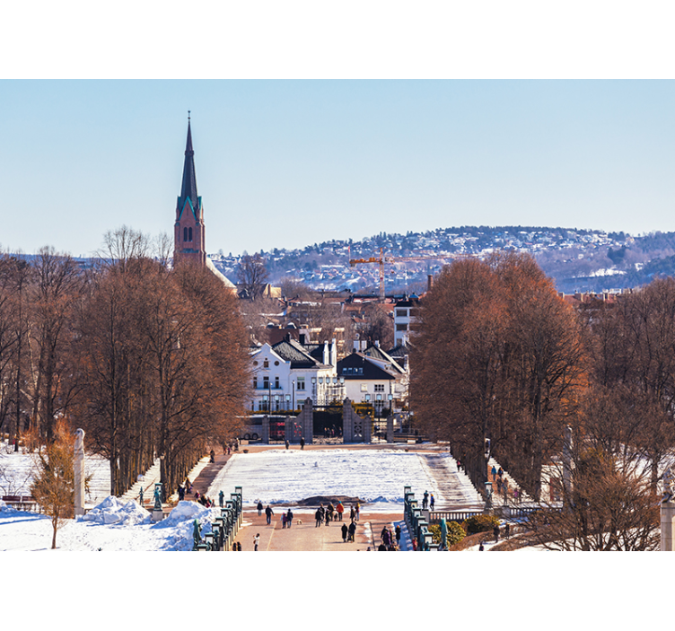 Όσλο στη χειμερινή τοιχογραφία - TenStickers