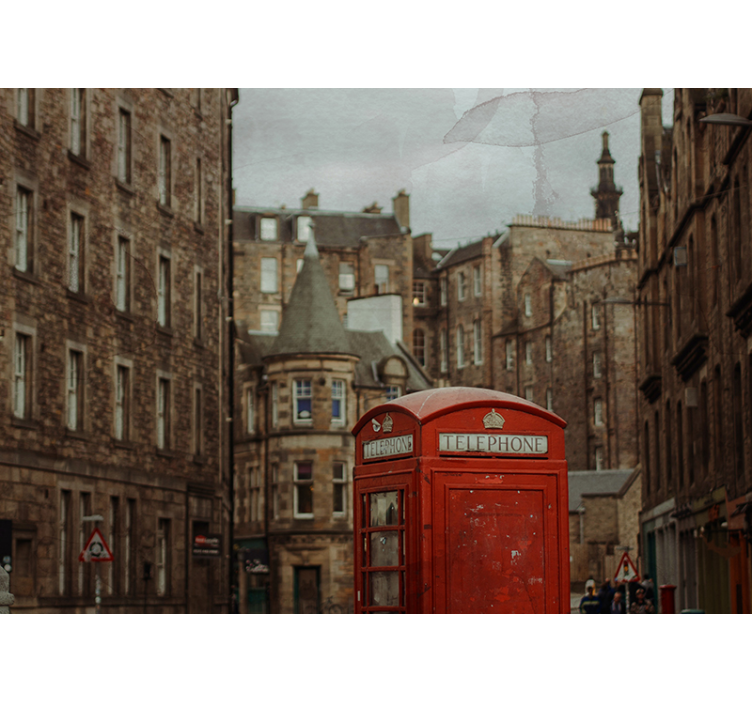 τοιχογραφία του Λονδίνου κόκκινη καμπίνα του Λονδίνου - TenStickers