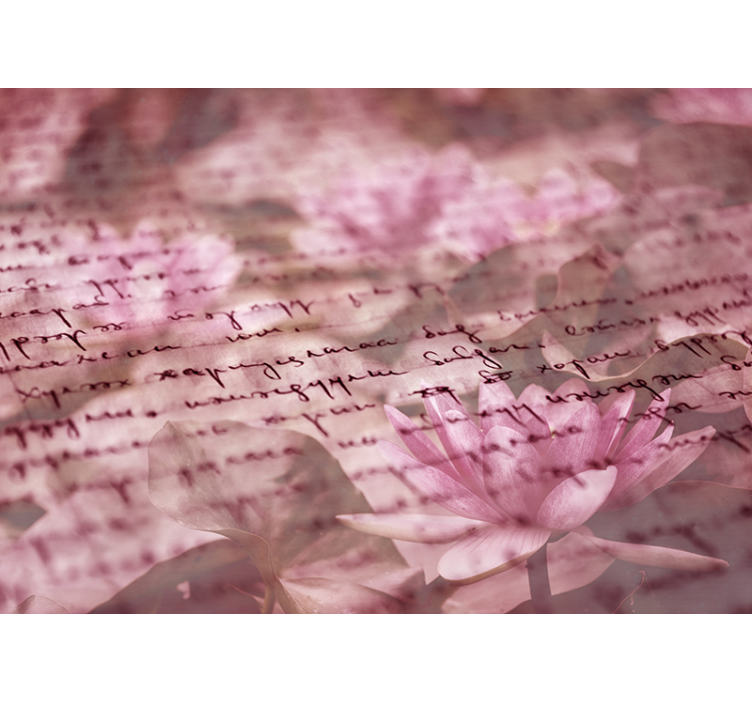 ροζ κρινάκια με τοιχογραφία κρίνου - TenStickers