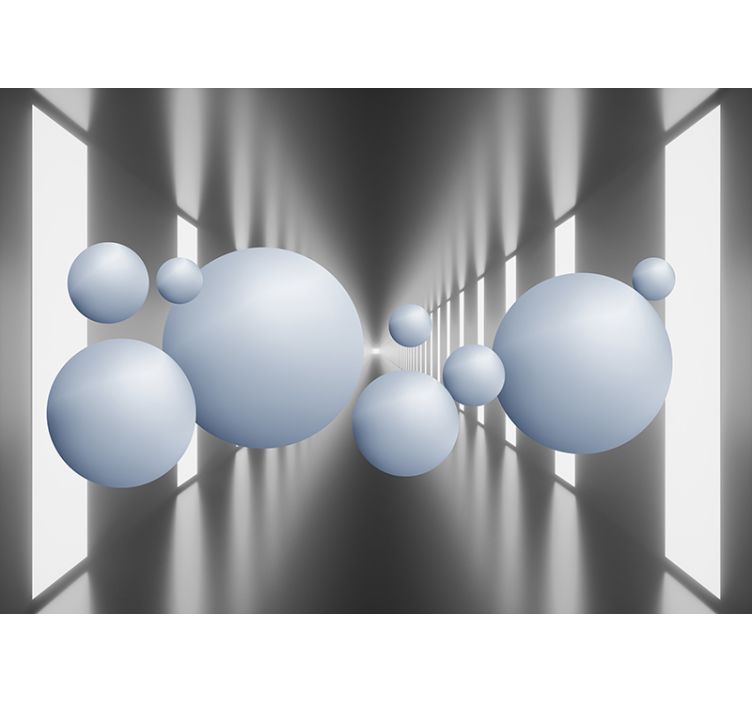 Τρισδιάστατη τοιχογραφία τοίχων σηράγγων πλωτών σφαιρών - TenStickers
