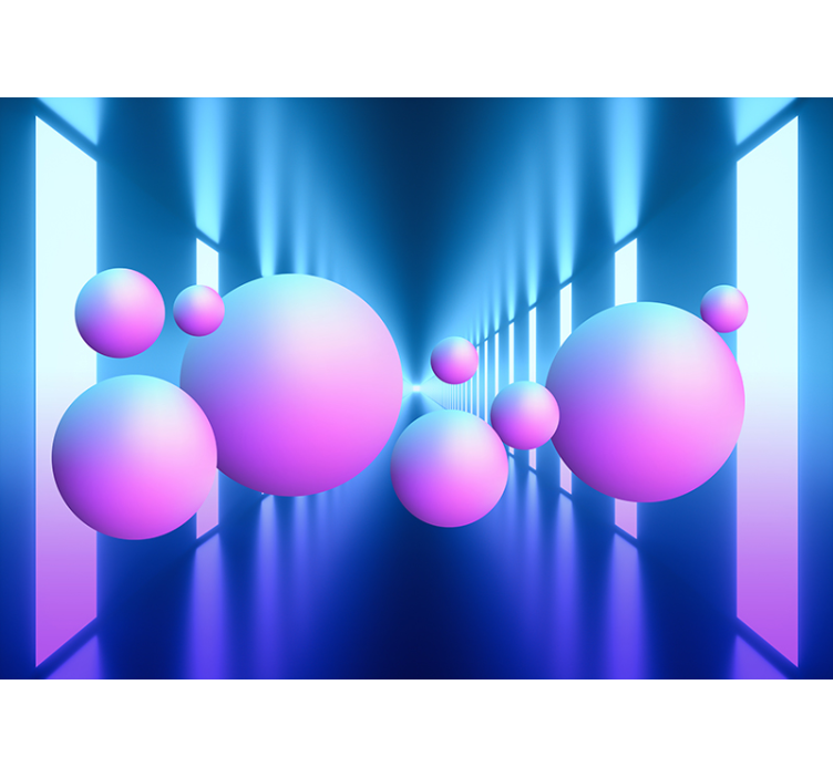 Τρισδιάστατες πλωτές μπάλες σε φωτεινές μελωδίες τοίχων - TenStickers