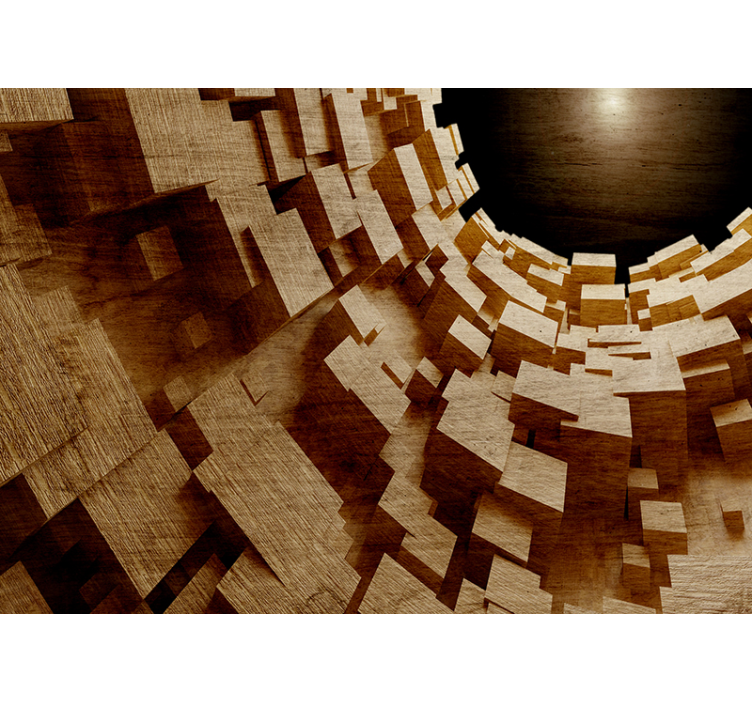 Τρισδιάστατη τοιχογραφία τοίχων επίδρασης ξύλινη - TenStickers