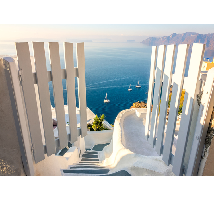 είσοδος στην παραλία κάτω από την τοιχογραφία της θάλασσας - TenStickers