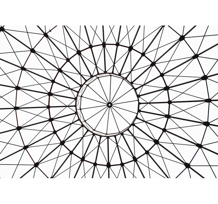 γεωμετρικό υπόβαθρο και λευκή τρισδιάστατη τοιχογραφία - TenStickers