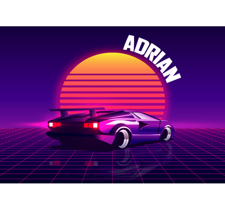 σπορ αυτοκίνητο στην τοιχογραφία του sunfall - TenStickers