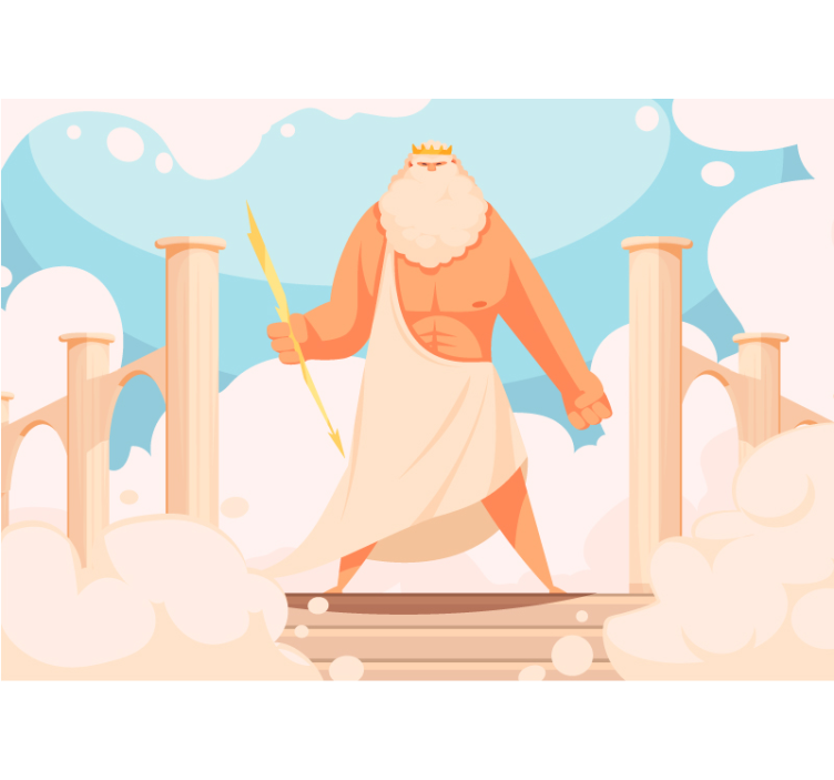 τοιχογραφία του αρχαίου Έλληνα θεού Δία - TenStickers