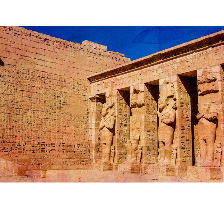 τρισδιάστατη τοιχογραφία ναού karnak - TenStickers