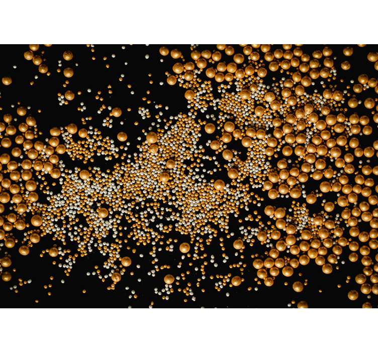 υφή μαξιλαριού και τοιχογραφία τρισδιάστατης χρυσής σφαίρας - TenStickers