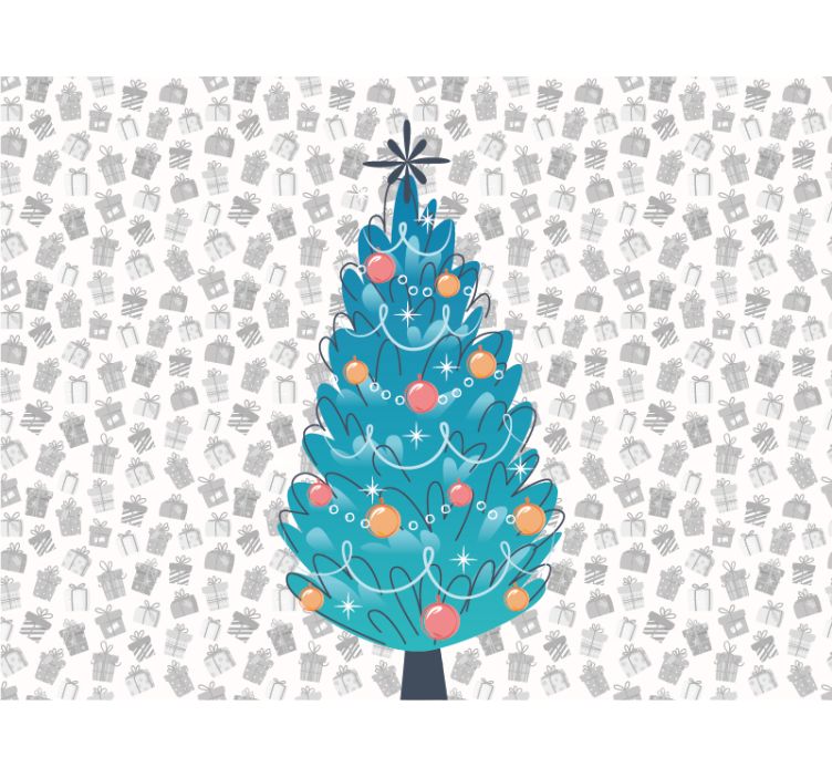 Χριστουγεννιάτικα ταπετσαρία εορταστική συγκέντρωση ζώων - TenStickers