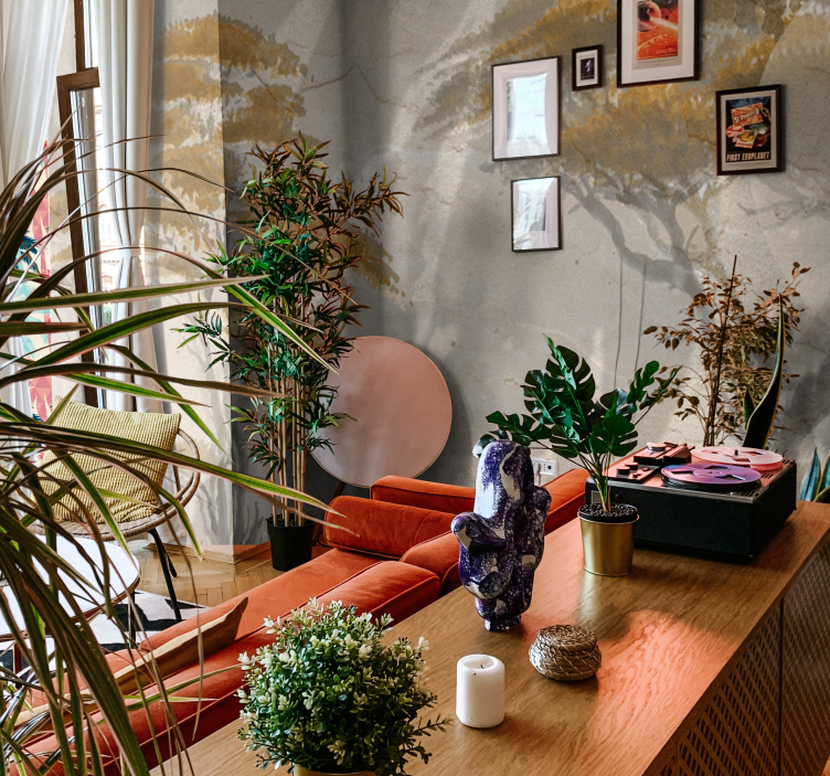 Τοίχοι σαλόνι τοιχογραφίες σιλουέτες κομψών δέντρων - TenStickers