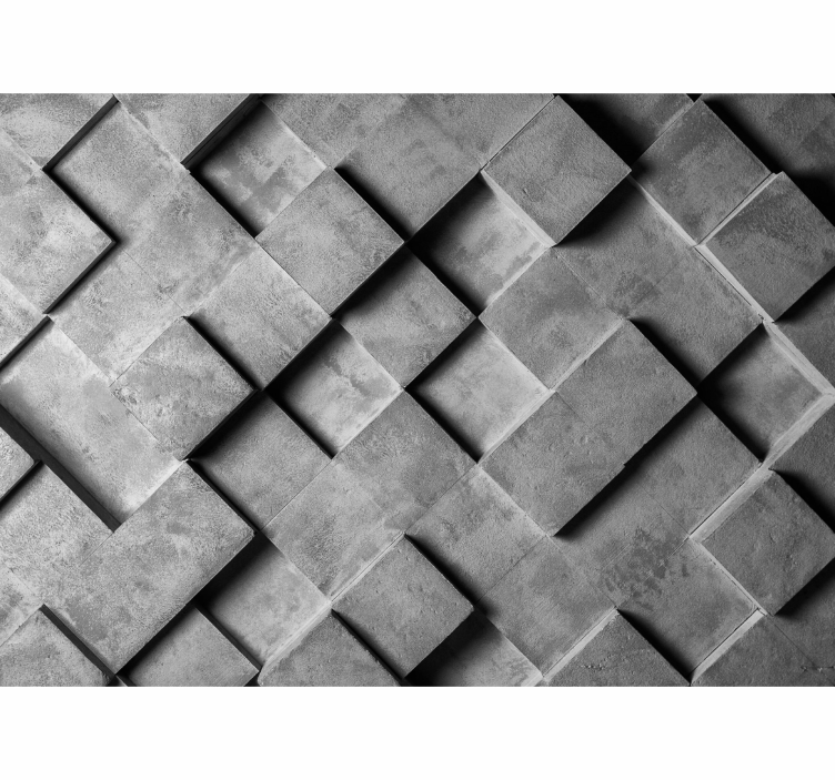 Τρισδιάστατη τοιχογραφία γεωμετρικών τετραγώνων - TenStickers