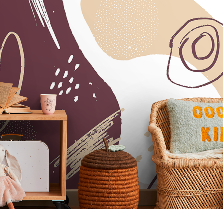 αφηρημένη ρίγες τοιχογραφία τοίχου σαλονιού - TenStickers