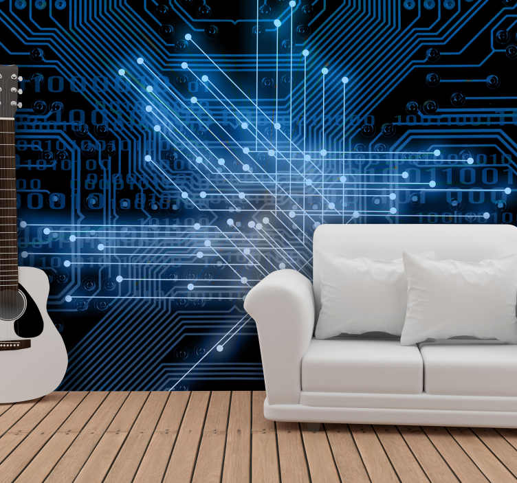 Αφηρημένο ταπετσαρία φωτογραφίας ροές φωτός κυκλώματος - TenStickers