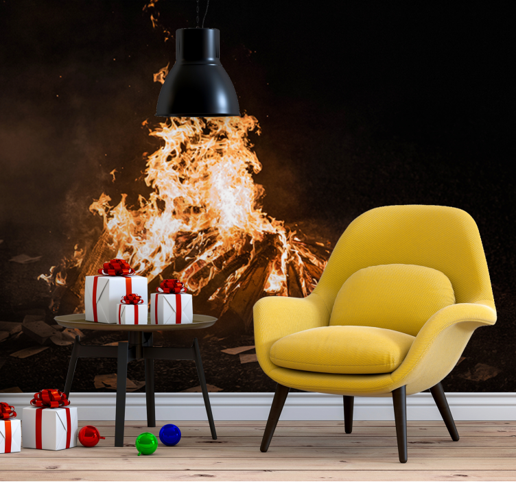 Αφηρημένο ταπετσαρία φωτογραφίας Σκηνή Φλεγόμενης Φωτιάς - TenStickers