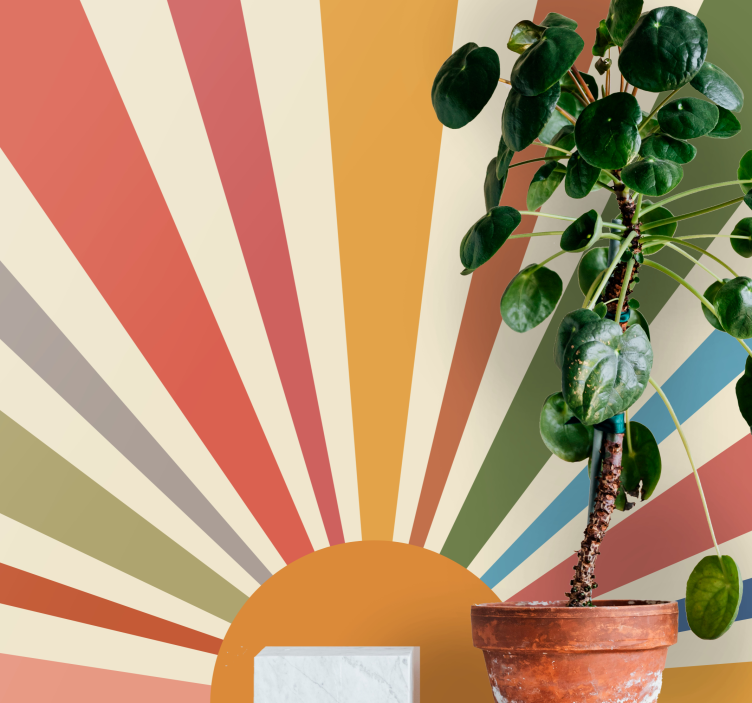 Αφηρημένο ταπετσαρία φωτογραφίας σχέδιο ακτίνων ήλιου - TenStickers