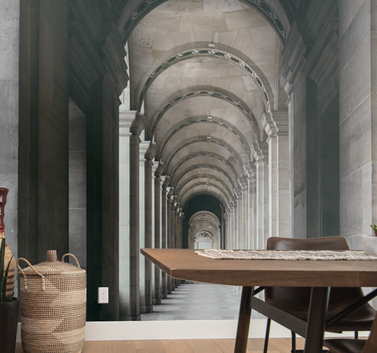 αρχαίες καμάρες τσιμέντου βάθους 3d τοιχογραφία τοίχου - TenStickers