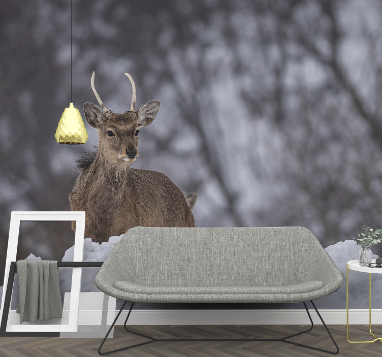 Ζωικά τοιχογραφίες Ελάφι στο Χιόνι - TenStickers