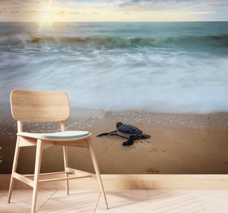 Φωτοταπετσαρία θαλάσσης αναδυόμενες χελώνες - TenStickers