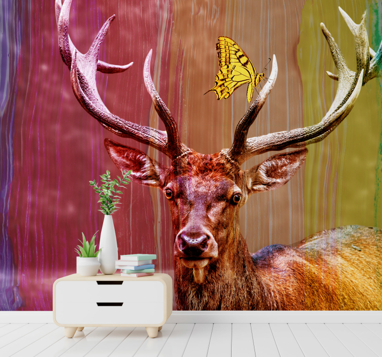 Ζωικά τοιχογραφίες Επιβλητική Κεφαλή Ελαφιού - TenStickers