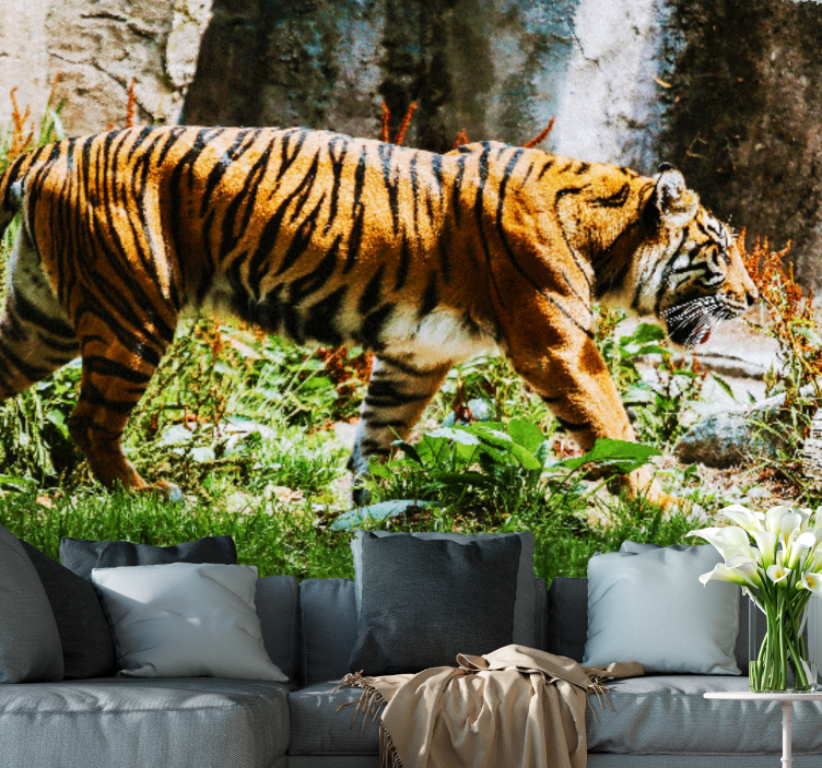 Ζωικά τοιχογραφίες Τίγρης σε Μεγαλοπρεπή Βόλτα - TenStickers