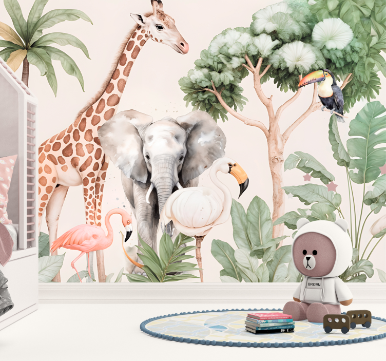 Φωτοταπετσαρία άλλα ζώα τοπίο της σαβάνας - TenStickers