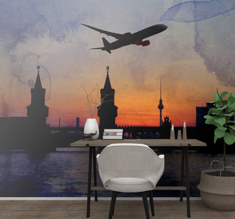 Φωτοταπετσαρία Βερολίνο Δύση Ηλίου Στο Αστικό Τοπίο - TenStickers