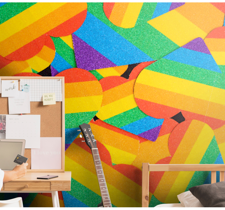 φωτεινές καρδιές ρομαντική φωτογραφία ταπετσαρίας - TenStickers