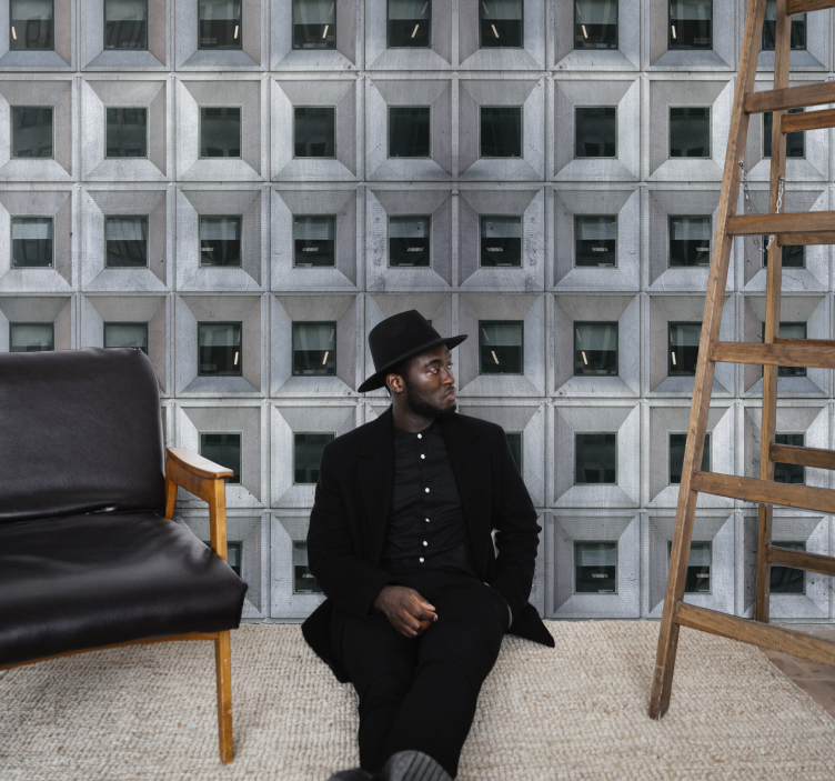 βρουταλιστική αρχιτεκτονική γκρι τοίχο τοιχογραφία - TenStickers