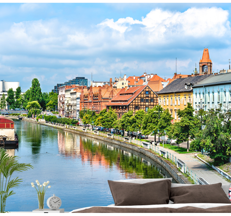 Bydgoszcz τοιχογραφία τοίχου ποταμού - TenStickers