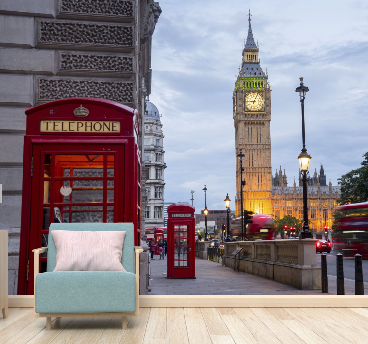 Τοιχογραφία τοίχου τηλεφωνικού θαλάμου πόλης - TenStickers